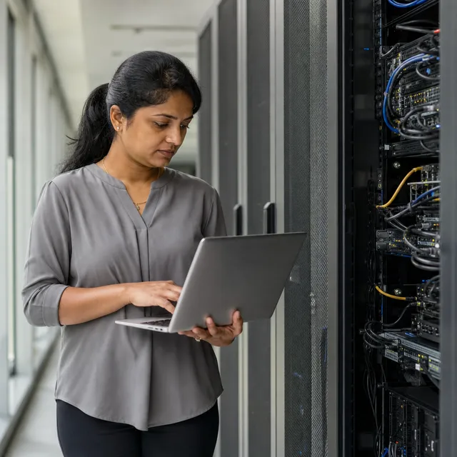 Illustrative scene of two Cloud & DevOps professionals working together